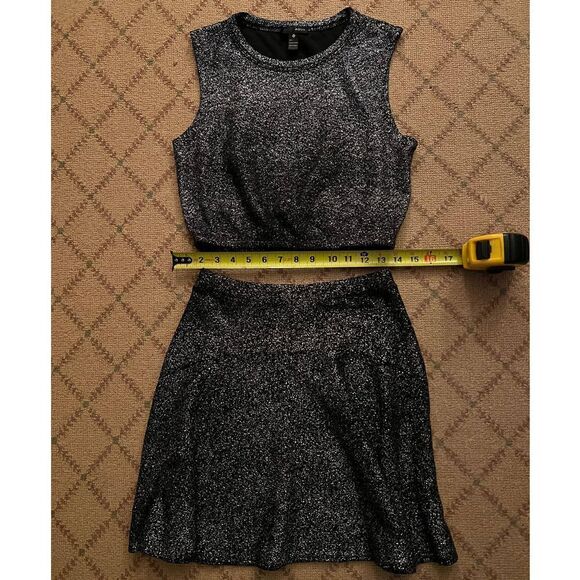 Design Lab black glitter elastic waist flowy skirt NWOT M - Picture 7 of 10